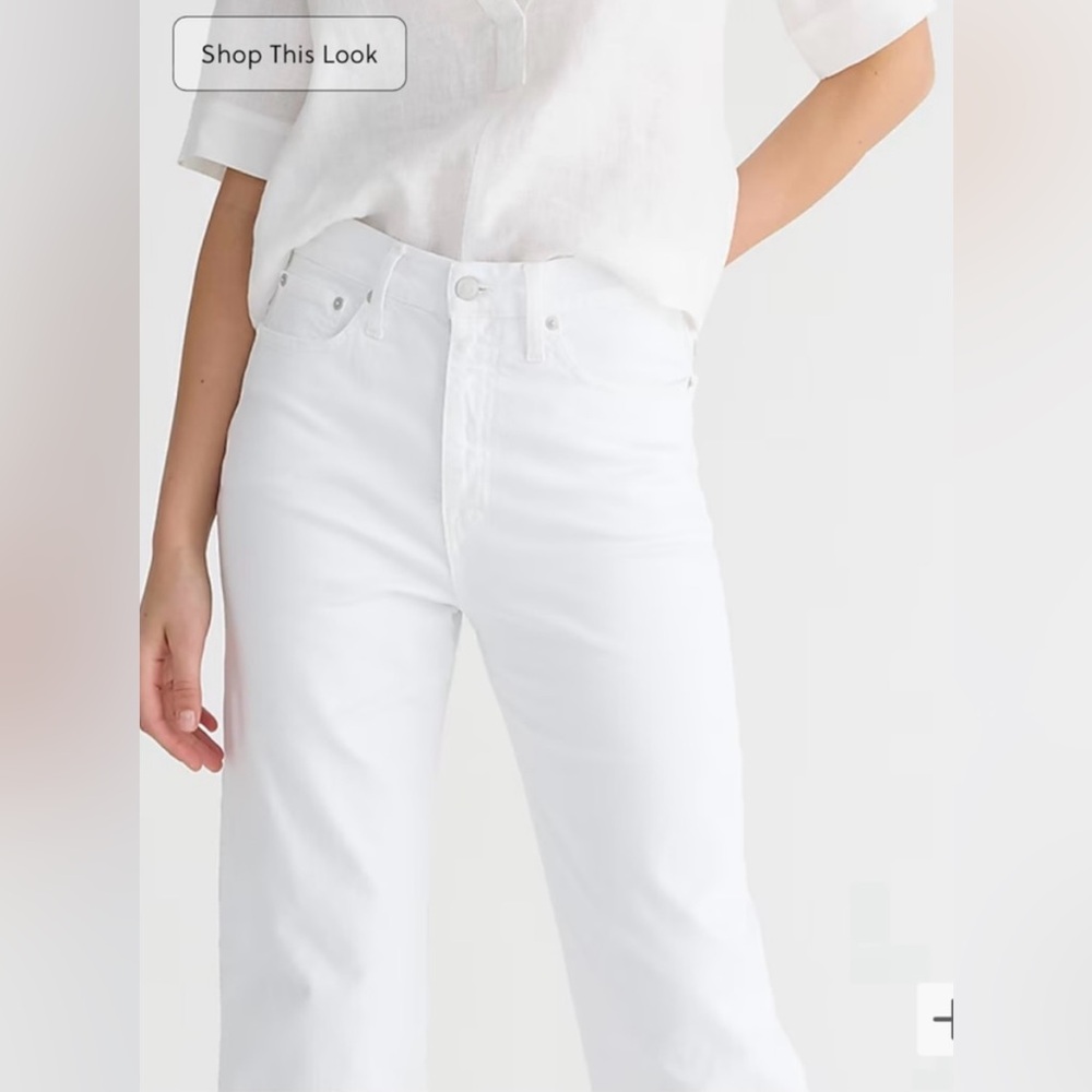 J. Crew Slim Wide Leg Jean in White - Picture 4 of 11
